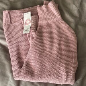 Pink Knit Turtleneck Sweater